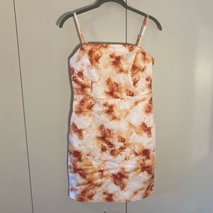 Orange and White Tie-Die Summer Dress